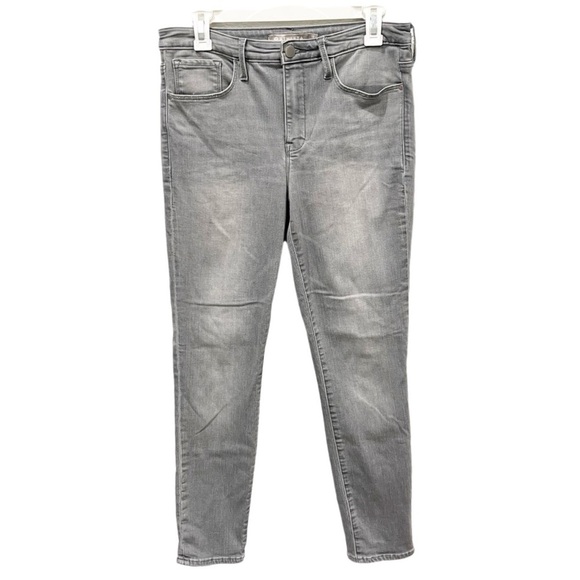 Athleta Jeans Women's 12 Scukptek Skinny Jeans in Light Gray Grunge Minimalist - Picture 1 of 7